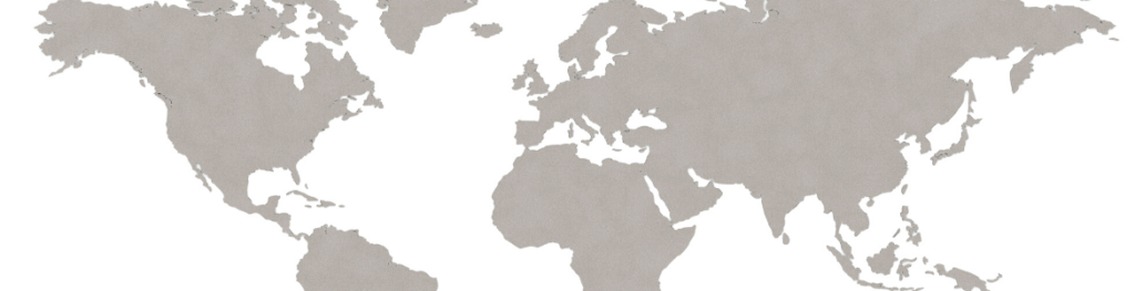 A beige world map on a white background